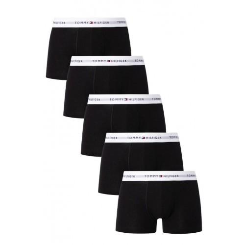 Tommy Hilfiger ανδρικά boxers (5pack) σε μαύρο χρώμα με άσπρο λάστιχο UM0UM02767 0SJ
